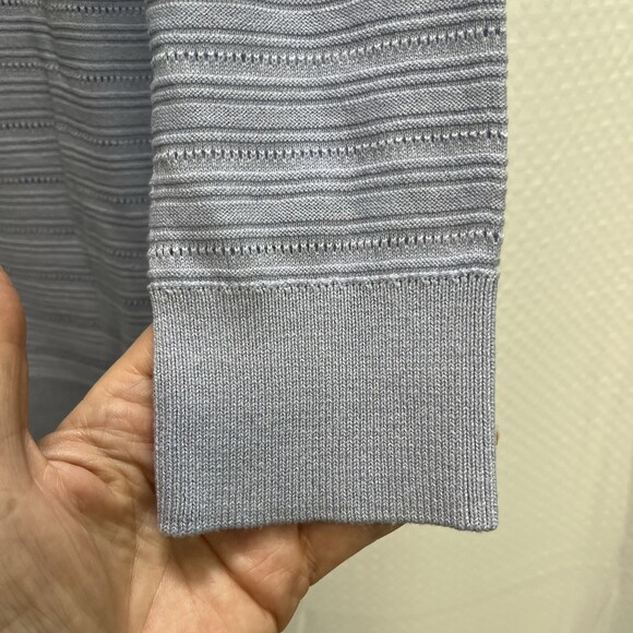 Ann Taylor Women’s Blue 70% Silk Cardigan Sweater Medium Classic Spring - Picture 4 of 9